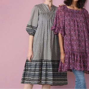 Uniqlo x Anna Sui Black Floral Prairie Midi Dress Size M